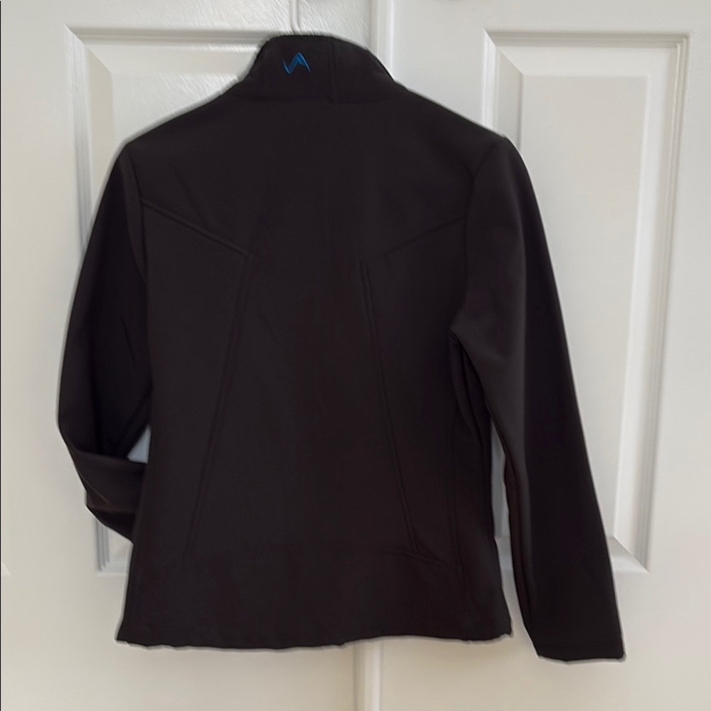 Black and Blue Jacket with Athletic Design and Full-Length Zipper - Picture 3 of 3